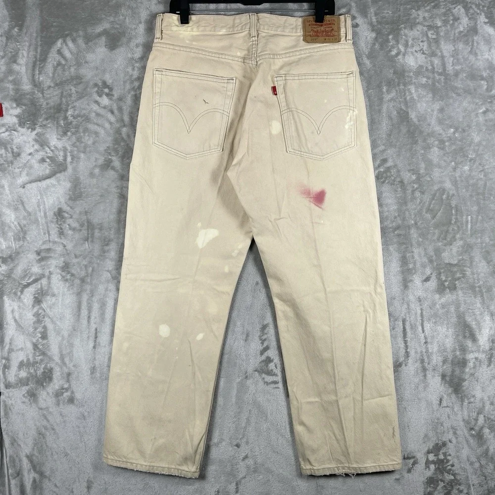 VTG Levis 569 Jeans Mens 32x30 Stained Distressed Loose Straight Baggy Skate Y2K